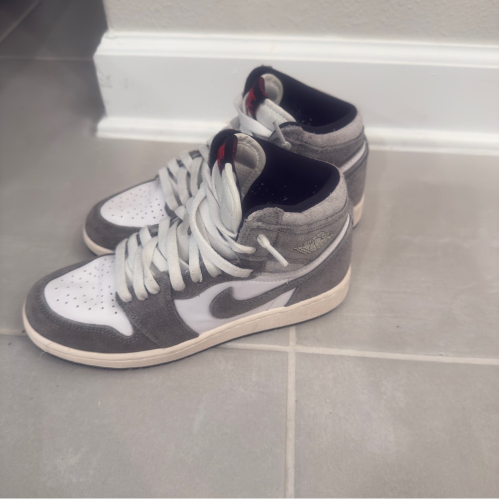 Nike Gray and White High-Top Sneakers